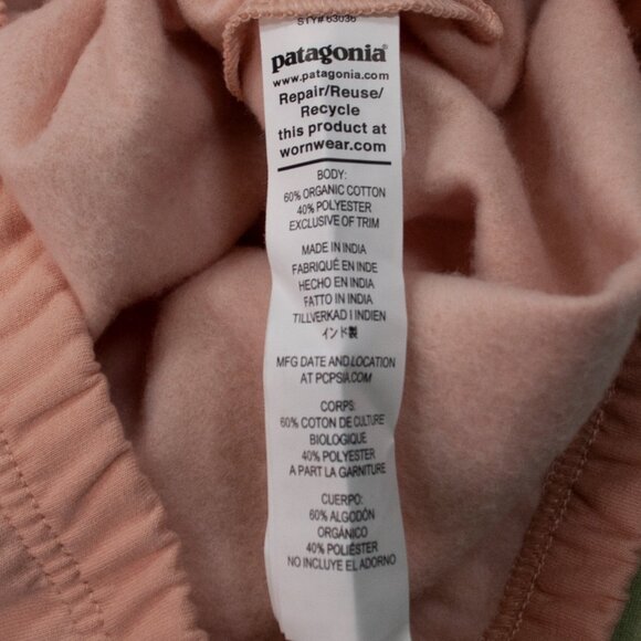 NEW Patagonia Lightweight Crew Sweatshirt Girls XL Pink Green Top Cozy 0313X - Picture 6 of 6
